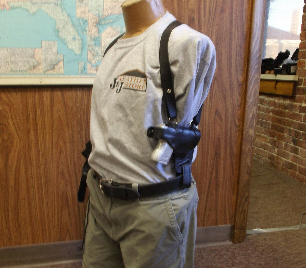 J&J Horizontal Shoulder Holster Rig J&J Leather Store